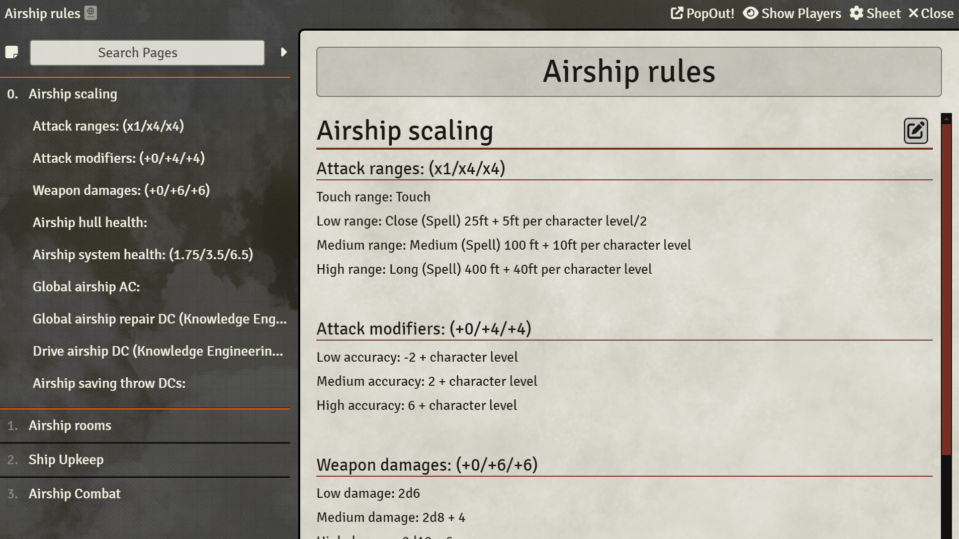 Rules I made for revamped airship combat focused on game flow and speed, loosely based on Guns of Icarus