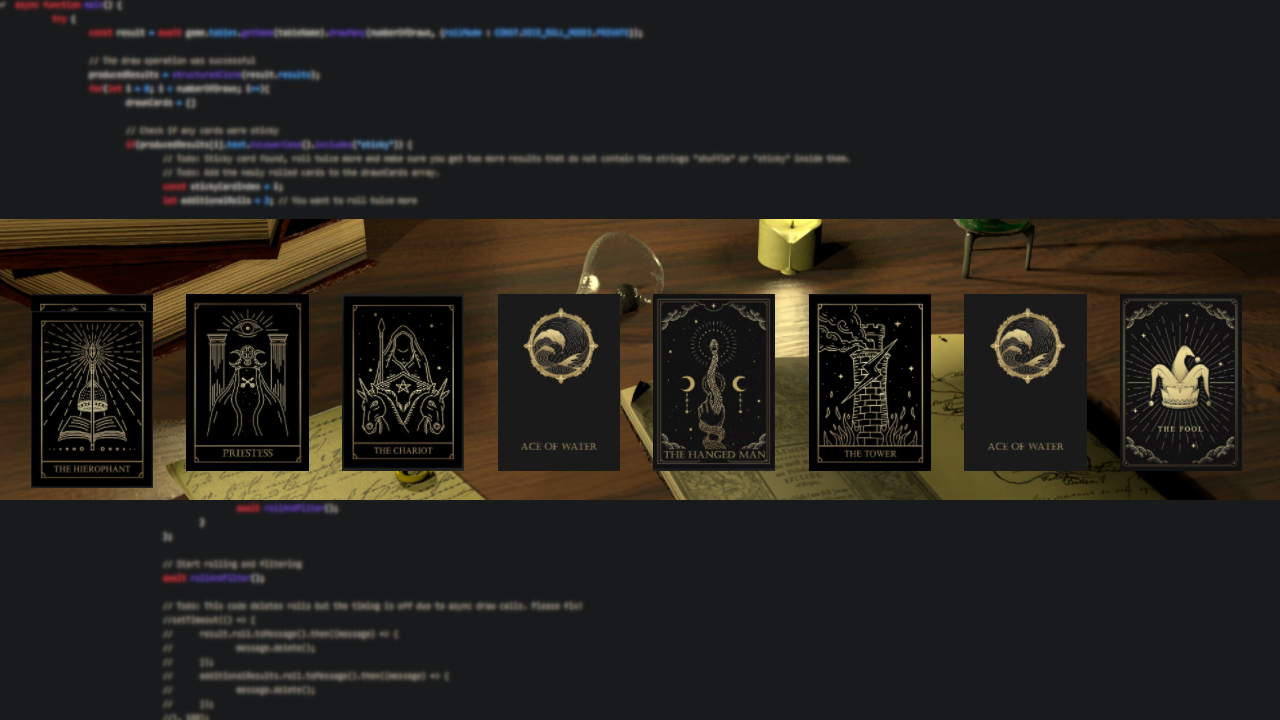 Cards spawning macro for a custom roguelike TTRPG system